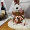 Caja de Regalo de Ratán Regalo de Acompañamiento Cesta de Flores de Mano Decoración de Ramo de Flores Cilindro Cuadrado para Niña de las Flores Tubo Cuadrado Caja de Regalo Antigua para Cumpleaños Boda