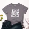 Camiseta Fashion Interessante Transfronteiriça 180g Presente de Natal Árvore Coração Top Retrô Roupas de Arte Apenas Uma