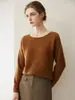 Suéter de cachemir 100% puro de alta gama para mujer, nuevo modelo otoño/invierno 2026, top básico de punto de cuello redondo, corte ajustado y favorecedor