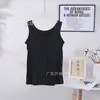 Camisola de una pieza Modal de 6 tallas y 6 colores con almohadilla en el pecho para mujer, camiseta base deportiva para Yoga, copa fija