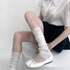 Nuevos Calcetines de Estilo Ballet para Primavera y Verano, Combinan con Todo, Cubre Piernas de Seda Helada con Manga de Moño, Estilo Dulce, Calcetines Apilados para Pantorrilla