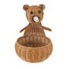 Cesta de almacenamiento de huevos con forma de oso de imitación de ratán, cesta creativa para guardar animales, adornos azules para sala de estar