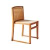 Home Cadeira de jantar de madeira maciça Nordic Casual Rattan encosto de meia-idade cadeira para hotel e restaurante braços empilháveis