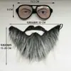 Set de barba y gafas falsas de Halloween para hombres, barba de fiesta, accesorio de broma, accesorios divertidos para fiestas