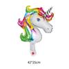 Globo de unicornio con forma de caballo arcoíris 3D para niños, decoración para fiestas de los cien días, soporte para globos de unicornio