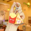 Llavero Colgante Creativo y Práctico de Hamburguesa con Papas Fritas Simulación Dibujos Animados Lindo Pegamento Suave Llavero de Pizza Adornos Colgantes Decorativos