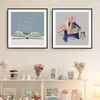 Pinturas Decorativas para Quarto Infantil para Meninos e Meninas Que Amam Ler, Arte de Parede para Quartos e Salas de Estudo, Pinturas de Classe de Interesse Cartoon para Jardim de Infância