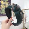 Coreano Nova Qualidade Atacado Acessórios de Cabelo Tiara Estilo Coreano Simples Cor Pura Super Brilho Diamante Nó Torcido Tiara Larga
