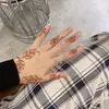 Pegatinas de Tatuaje Henna Estilo Bosque Minimalista Rama y Hoja, Pegatinas de Tatuaje Realistas Impermeables Retro de Alta Gama para el Dorso de la Mano y la Muñeca