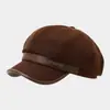 Sombrero Octagonal de Nuevo Estilo para Mujer, Gorra de Artista con Letras para Otoño e Invierno, Gorra de Boina Estilo Británico con Visera, Gorra de Béisbol de Moda Estilo Japonés