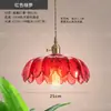 Lámpara de Hoja de Loto Transfronteriza Japonesa Simple de Vidrio Entrada Balcón Mesita de Noche Nórdica Lámpara de Barra Restaurante Araña Pequeña de una Sola Cabeza