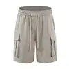 Shorts de Verão Masculino Novo Estilo de Rua Americano Solto Tendência Cinco Pontos com Bolsos Grandes e Cordão