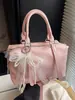 Corea del Sur Moda Tendencia Estilo Crema Simple Portátil Bolso Almohada de Cuero Suave Moda Femenina Versátil Casual para Viaje Bolso Cruzado