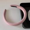 Diadema nueva tela sarga esponja alta parte superior del cráneo diadema para presionar el cabello color sólido temperamento celebridad de internet salir lavado de cara horquilla
