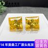 Cuadrado de Princesa Dorado Amarillo Color de Alta Temperatura Chapado 0.5-5 Quilates Wuzhou Mosang Piedra Desnuda Salida de Fábrica Certificado