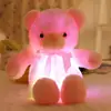 Oso de Peluche con Pajarita Oso Luminoso Muñeca de Trapo Juguete de Peluche LED Integrado Luz de Colores Función Luminosa Trompeta
