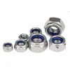 Tuerca Hexagonal de Acero Inoxidable 304 con Inserto de Nylon Tuerca de Bloqueo Automático Antideslizante M2-M12