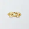 Botones de Palanca con Patrón de Nube Metálicos para Hanfu, Estilo Dinastía Ming y Song, Parche de Piedra Ojo de Gato, Cuello Alto, Hombro de Nube, Moda China, Botones Plateados