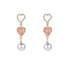 Aretes Geométricos de Verano Nuevos con Perlas Estilo Coreano Simples Combinables en Forma de Corazón con Lentejuelas Dulces Aretes Joyería de Moda para Mujer
