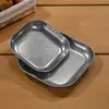 Prato Quadrado Retro em Aço Inoxidável 304, Bandeja Pequena Especial para Frango Frito, Batatas Fritas, Lanches, Prato Criativo para Frutas Secas, Prato de Lanches