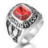 Joyería para hombre al por mayor anillo de titanio con gema incrustada de águila vintage entrega en una sola pieza de fábrica