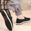 Zapatos de Tela Bordados Old Worker Old Beijing para Hombre Suela Suave Casual para Mediana Edad y Mayores Ligeros sin Cordones Suela Antideslizante para Papá