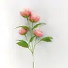 Flor de Peonía Artificial de un Solo Tallo con 4 Cabezas, Más Vendida Transfronteriza, Adorno para Decoración de Bodas y Hogar, Nuevo Modelo de Peonía Artificial en Amazon