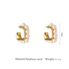 Pendientes Transfronterizos Europeos y Americanos, Pendientes Simples y de Lujo con Forma de C, Pendientes de Moda de Acero Inoxidable Chapado en Oro de 18 Quilates, Pendientes Versátiles para Mujer