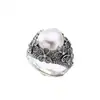Anillo Vintage con Filamento Incrustado Flor Nacional de Moda para Mujer Estilo Literario Elegante Lujo Ligero Gama Alta Anillo Abierto para Dedo