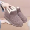Zapatillas de algodón cálidas de invierno para mujer, de interior, con suela gruesa antideslizante, zapatos cálidos acolchados de algodón, mocasines de felpa de suela suave para estar en casa