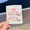 Presilha de Cabelo Doce Meia-Lua Fofa Japonesa Estilo Macaron com Bolinhas Presilha BB Franja Lateral Acessório de Cabelo Doce