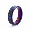 Europa e Estados Unidos moda transfronteiriça nova personalidade roxo incrustado abalone padrão de marisco homens e mulheres aço inoxidável moda anel atacado