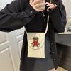 Bolsa de Tecido Flor Celular Bolsa Pequena Ombro Transversal Feminina Nova Bolsa de Tecido Férias Batom Corda de Algodão Praia Não