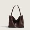 Nova Bolsa de Ombro da Moda Bolsa Feminina Maillard Bolsa Tote de Grande Capacidade Simples Casual Textura Couro Macio Bolsa para o Dia a Dia