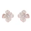 Brincos Stud Flor Pérola com Óleo Drip Nova Moda Primavera Versátil para Mulheres Elegantes Leve Luxo Simples Frescos Pequenos Brincos Atacado