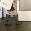 Botas altas elegantes de tacón grueso estilo coreano MIKELIN para mujer, otoño 2026, nuevas botas largas plisadas apiladas vintage