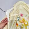Camiseta de Manga Longa com Proteção Solar, Estampa Floral em Espuma, Tecido Tencel, para Mulheres, Top Casual Fresco Emagrecedor de Verão