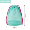 Bolsa Redonda de Malla con Cordón para Comercio Exterior, Neceser de Malla, Bolsa de Maquillaje para Viajes al Aire Libre, Bolsa de Almacenamiento para Natación y Fitness