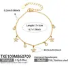 Collar pulsera de cadena de acero inoxidable con baño de oro de 18 quilates, joyería DIY con múltiples colgantes de zirconita estrella americana y europea para mujer
