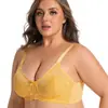 Sujetador de Encaje Sexy Francés Transfronterizo Talla Grande con Aros Malla Ultra Fina Push-Up Ropa Interior Talla Grande de Comercio Exterior