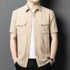 Camisa Casual de Verano para Hombre para Exterior 2025 Impermeable Transpirable de Secado Rápido Camisa de Manga Corta Holgada para Hombre
