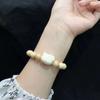 Pulsera de madera con aroma a leche y cabeza de gato, estilo chino, hecha a mano.