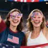 Decorações para o Dia da Independência Americana, Óculos, Fantasias para Festa Nacional, Adereços para Fotos, Armações de Óculos com Estrelas e Bandeira Vermelha, Branca e Azul
