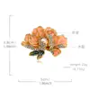 Nova Broche Retrô Estilo Chinês com Gotejamento de Óleo, Peônia e Pérola, com Flores de Strass Multicor, Acessório Feminino para Qipao e Hanfu