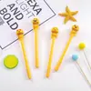Caneta de gel criativa de desenho animado direto da fábrica material escolar para ensino fundamental caneta à base de água caneta de agulha com boneco de balançar a cabeça atacado