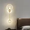 Lámpara de pared para dormitorio, lámpara de noche, estilo lujoso, moderna, sencilla, nórdica, para pasillo, sala de estar, fondo de pared