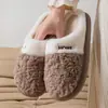 HOGAR Nuevas Pantuflas de Algodón para Uso en Casa en Interiores, Pantuflas de Felpa de Invierno Antideslizantes con Suela Gruesa para Mujer, Cálidas y Cómodas Pantuflas de Algodón al por Mayor