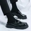 Sandalias de Media Punta para Hombre, Zapatos sin Cordones, Mocasines para Hombre, Zapatos de Cuero con Suela Gruesa que Aumentan la Altura, Zapatos Pequeños de Cuero de Comercio Exterior para Hombre