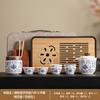 Juego de Té Kung Fu de Alta Gama Oficina Preparación de Té Porcelana Blanca Juego de Té de Viaje Cerámica Portátil Taza Rápida Juego de Almacenamiento para Exteriores