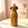 Nueva taza termo infantil de animal lindo, taza con pajita de dibujos animados de acero inoxidable 316, taza de agua de alta estética para regalo de estudiante